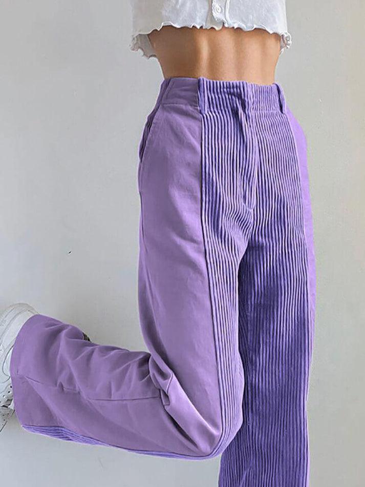 Valenzora | High-Waisted Y2K Cord-Hose mit weitem Bein
