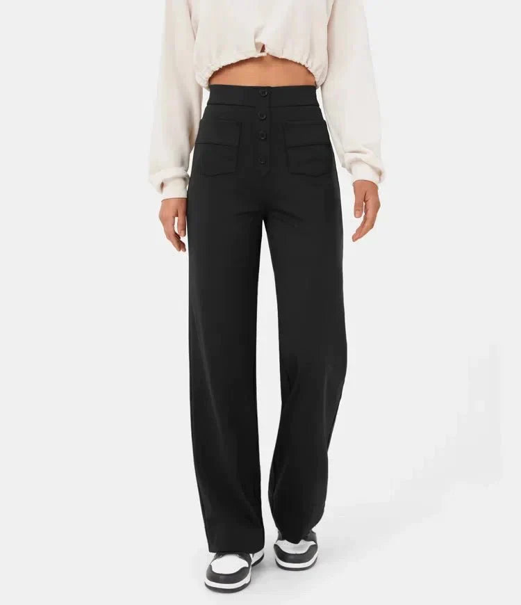 Valenzora | Women's Elastic High-Waisted Casual Trousers