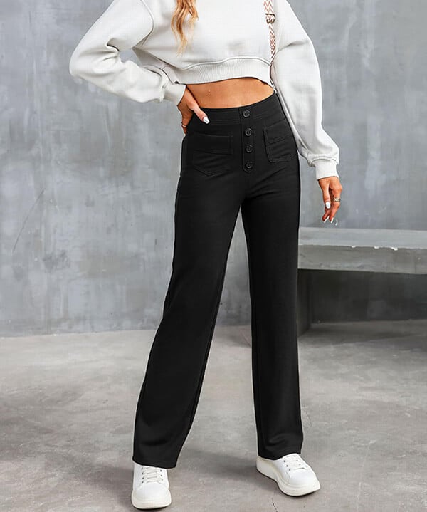Valenzora | Women's Elastic High-Waisted Casual Trousers