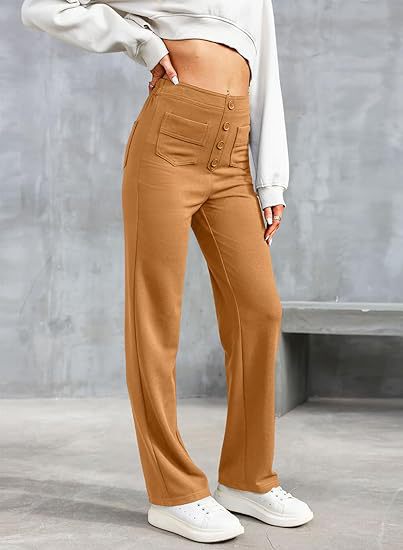 High-waisted, elasticated leisure trousers
