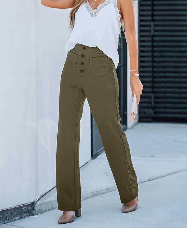 High-waisted, elasticated leisure trousers