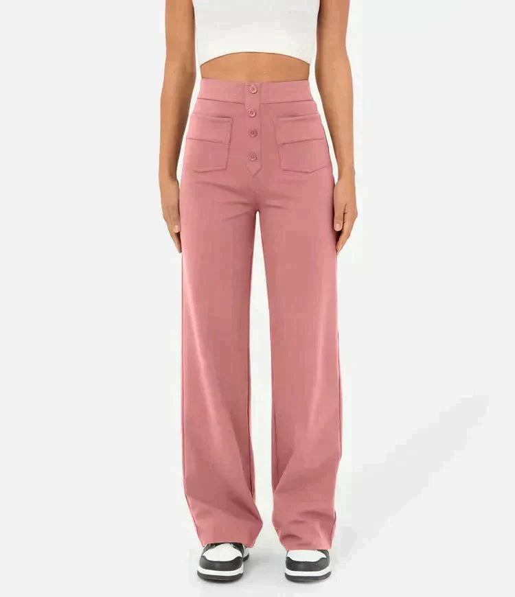 Valenzora | Elastic high-waisted casual trousers for women