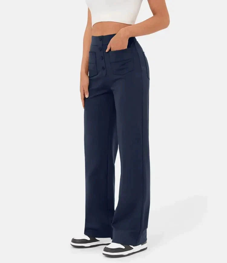 Valenzora | Women's Elastic High-Waisted Casual Trousers
