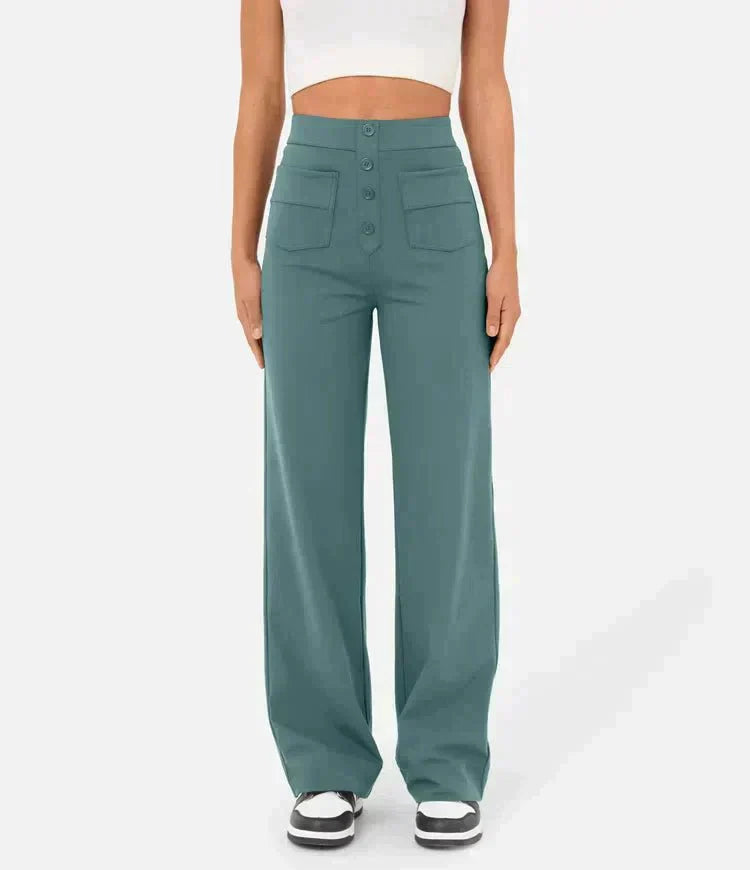 Valenzora | Elastic high-waisted casual trousers for women