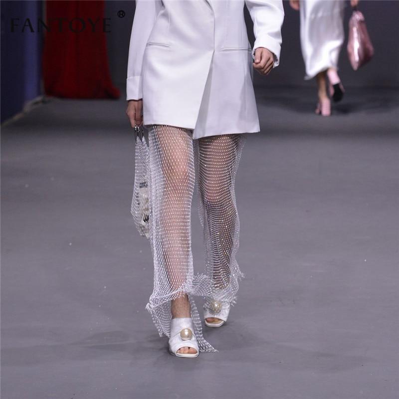 Valenzora | Hollow Out Elastic Fishnet Pants