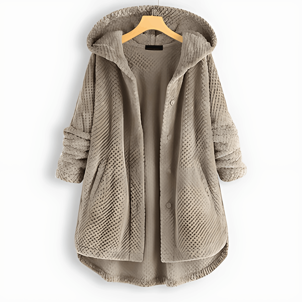 Valenzora | Warm cardigan with soft lining and hood for women