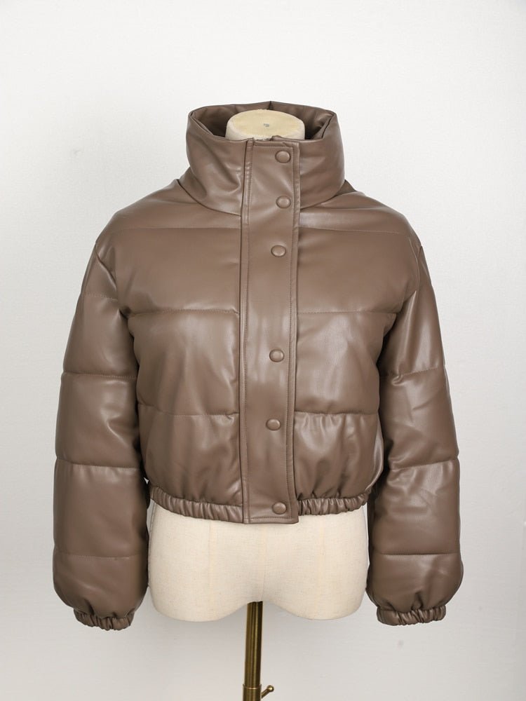 Hovis - Women's quilted jacket made of water-repellent leather