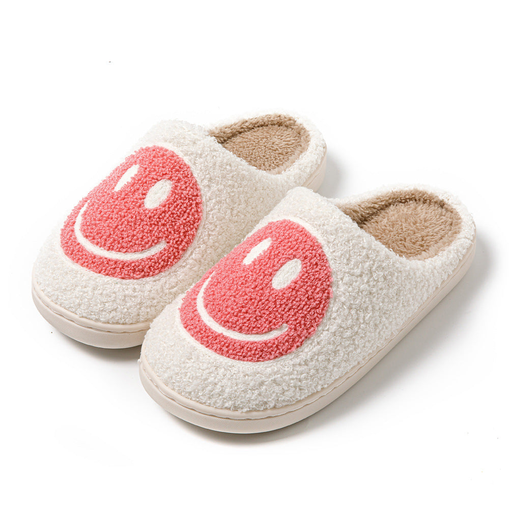 Valenzora Large Smiley Pattern Fur Slippers