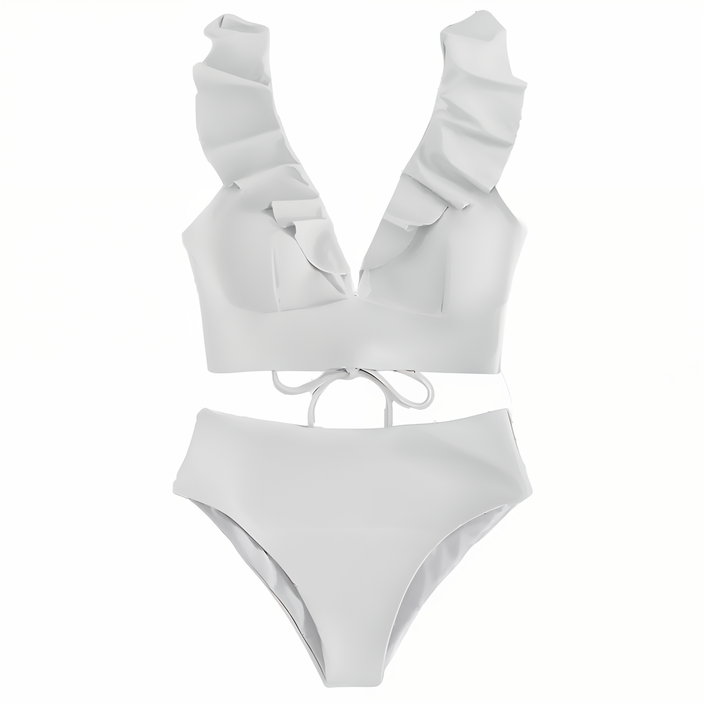 Valenzora | Bikini set with ruffles and high waist
