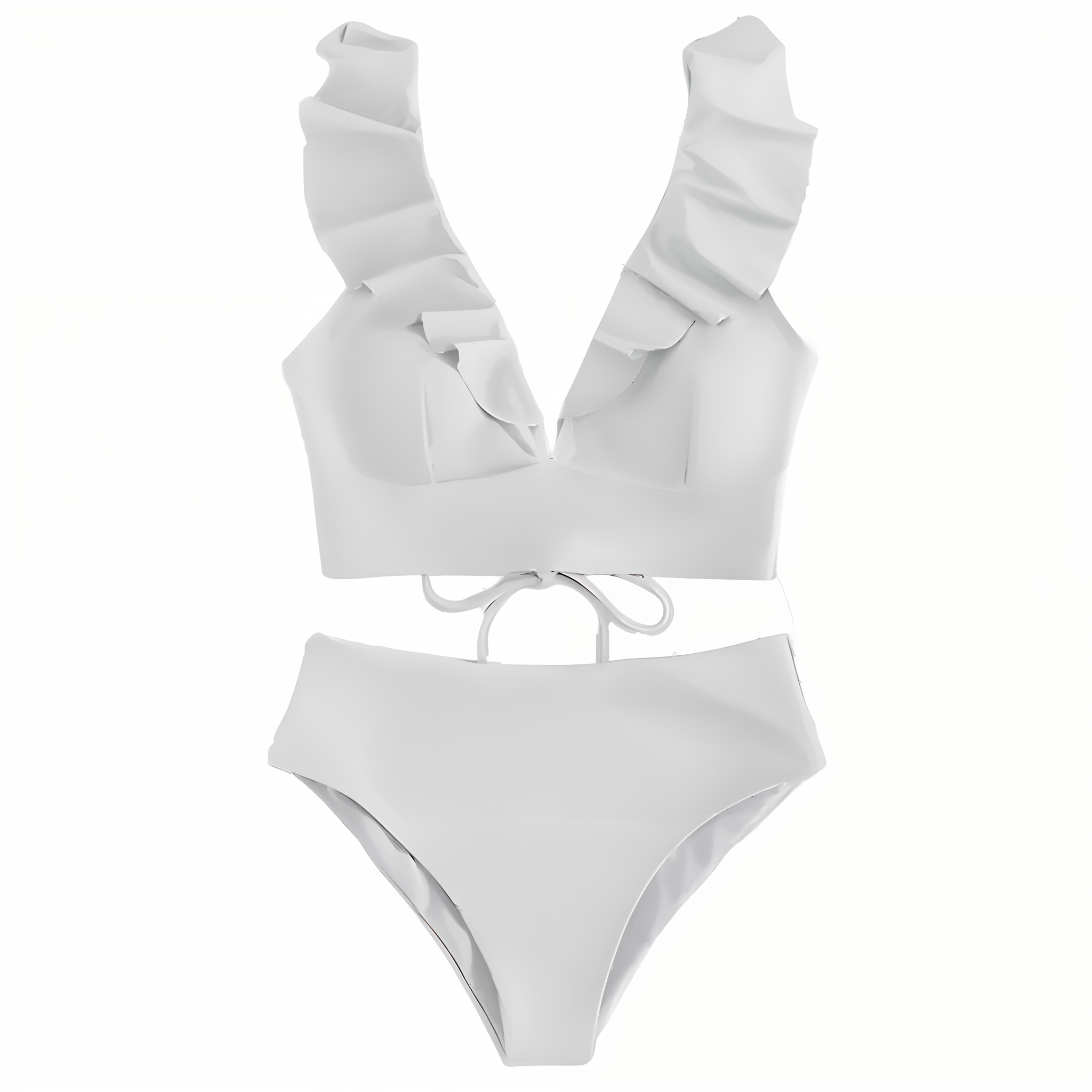 Valenzora | Bikini set with ruffles and high waist