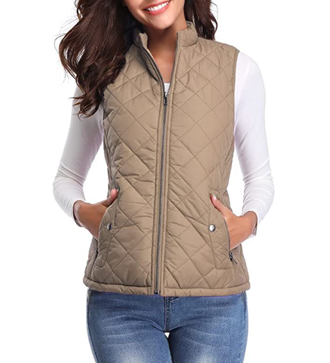 Valenzora | Quilted zip-up vest with pockets for women