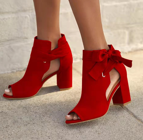 Valenzora | Elegante Sandalen mit mittelhohem Absatz und Schleife für Damen