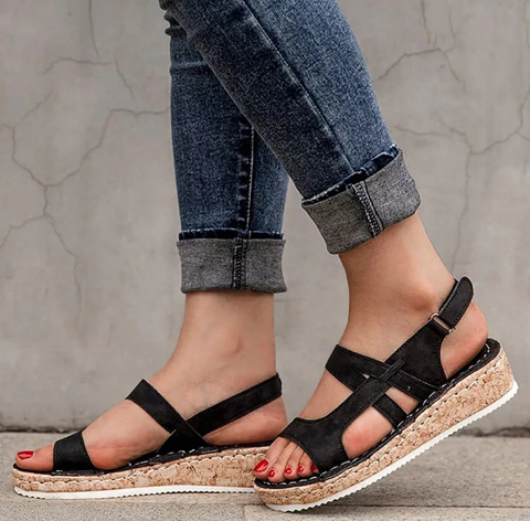 Valenzora | Bequeme Sandalen mit ergonomischem Fußbett und Klettverschluss für Damen
