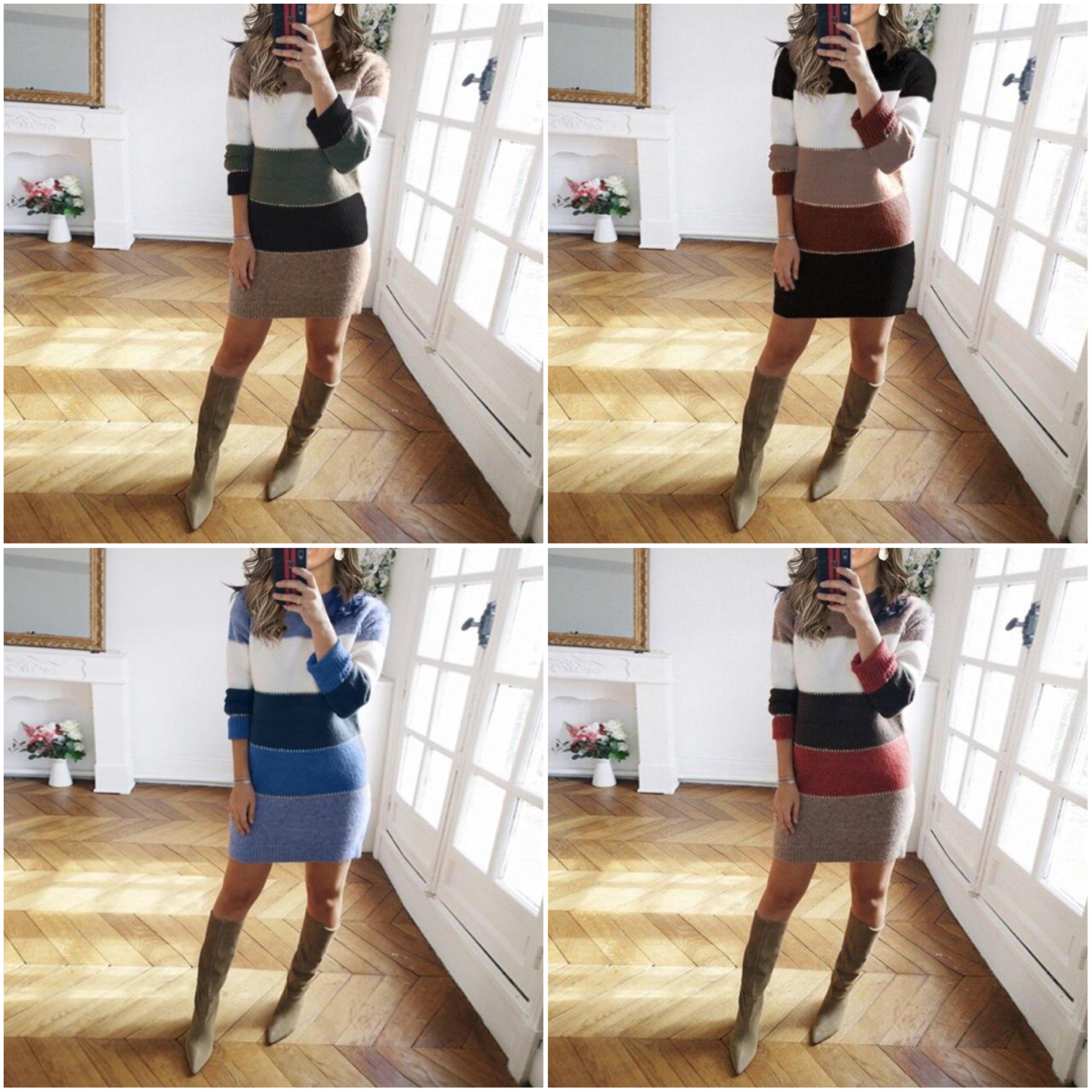 Valenzora | Gestreiftes Strickkleid