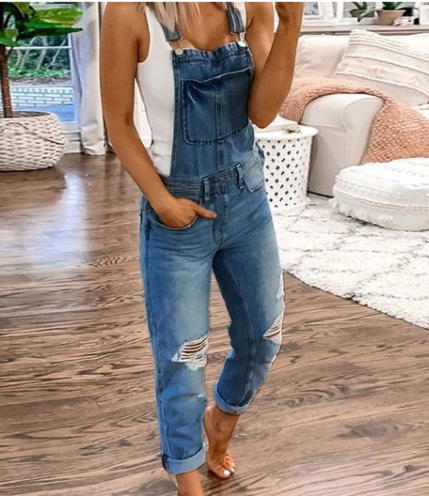 Valenzora | Damen-Latzhose aus Denim für den Sommer