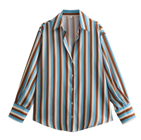Valenzora | Striped silk shirt