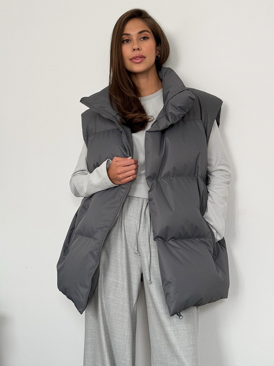 Valenzora | Padded Quilted Vest with High Collar for Women