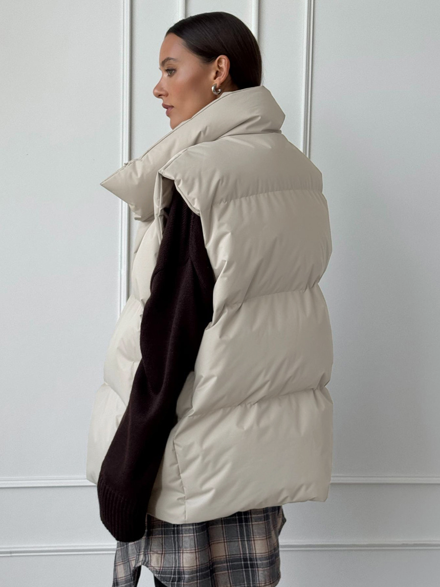 Valenzora | Padded Quilted Vest with High Collar for Women