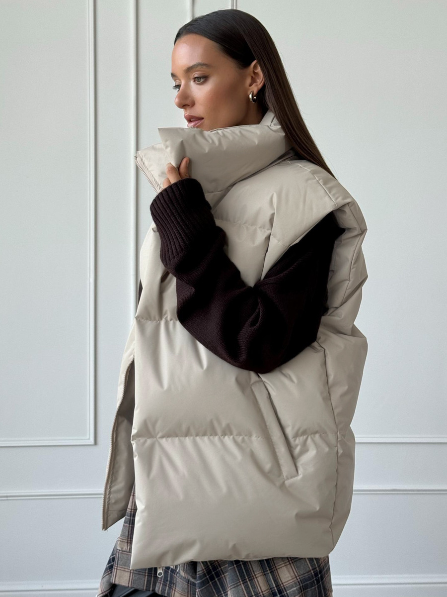 Valenzora | Padded Quilted Vest with High Collar for Women