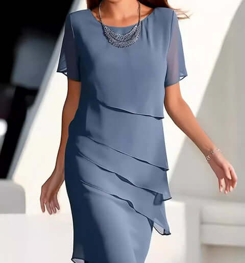 Valenzora | Ärmelloses, schlichtes Mini-Kleid in Marineblau