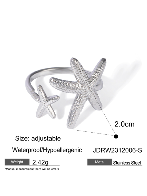 Valenzora | New beach style ocean element shell starfish ring
