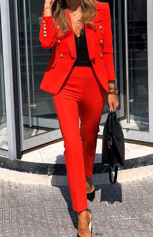Valenzora | New solid color fashion two-piece suit
