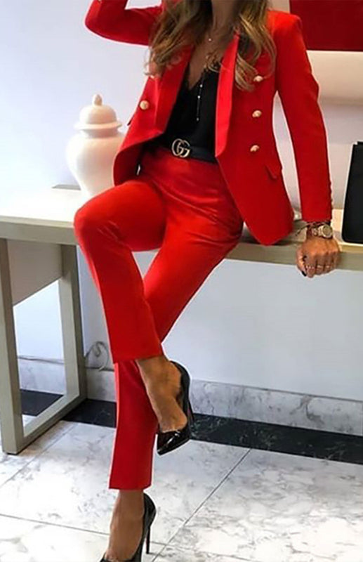 Valenzora | New solid color fashion two-piece suit