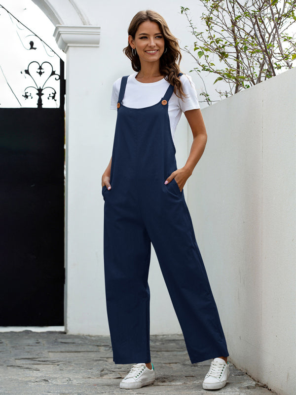 Valenzora | Damen gewebte Retro-Freizeit-Latzhose