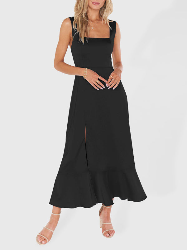 Valenzora | Women's Elegant and Fashionable Pendulum Slit Dress with French High-End Feeling