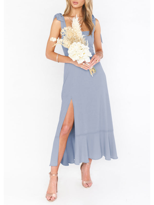 Valenzora | Women's Elegant and Fashionable Pendulum Slit Dress with French High-End Feeling