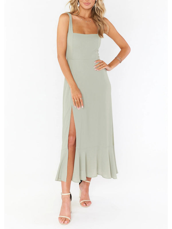 Valenzora | Women's Elegant and Fashionable Pendulum Slit Dress with French High-End Feeling