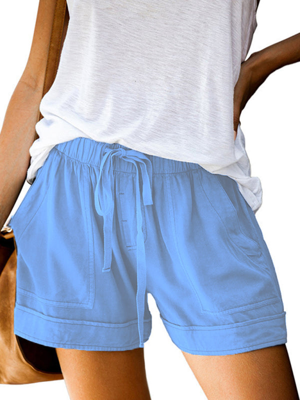 Valenzora | Damen High Waist Schnür-Shorts locker geschnitten