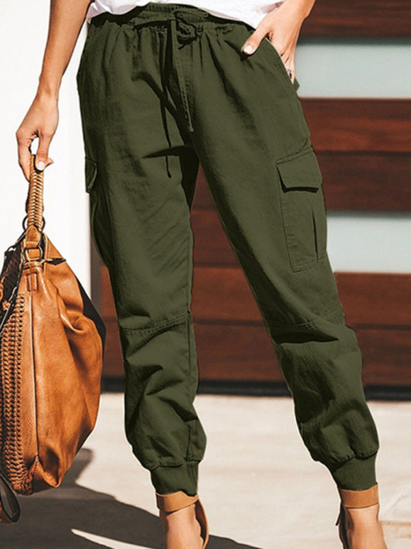 Valenzora | Damen-Cargohose mit Bindeband, einfarbig, lässig, modisch, für Frauen