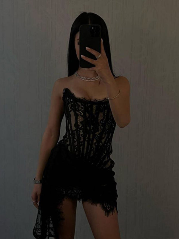 Valenzora | Elegance lace corset mini dress