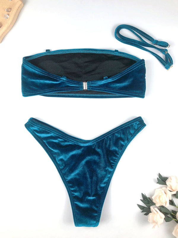 Valenzora | Samt-High-Waist-Bikini