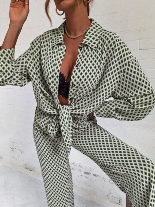 Valenzora | Bedrucktes Langarm-Hemd und Hose Set