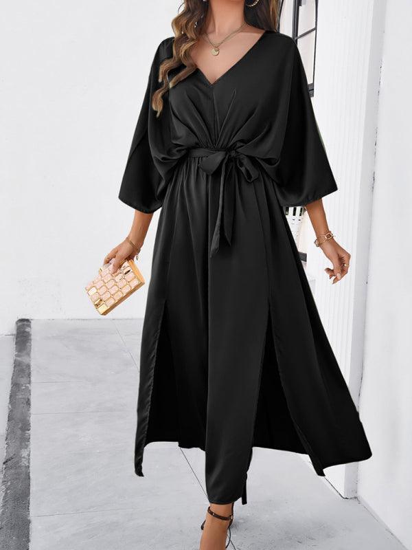 Valenzora | Elegantes Damen-V-Ausschnitt-Kleid in lockerer Passform
