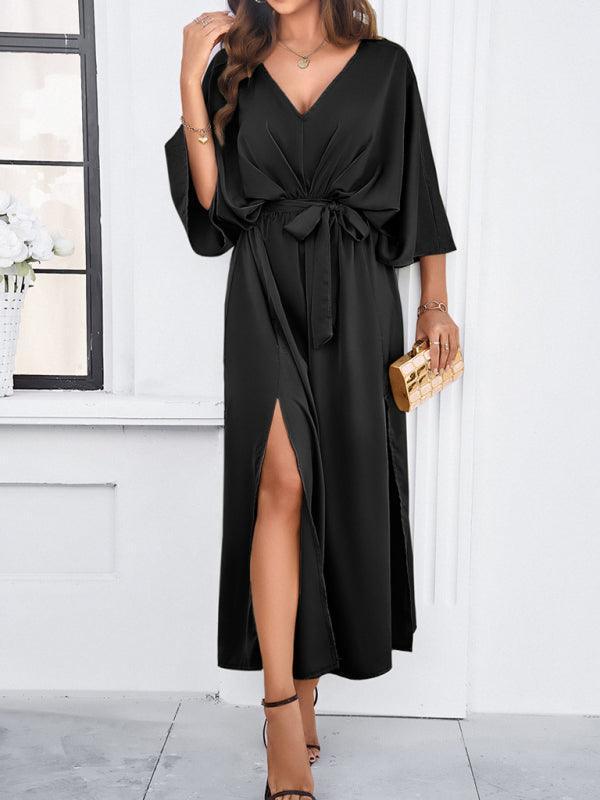 Valenzora | Elegantes Damen-V-Ausschnitt-Kleid in lockerer Passform