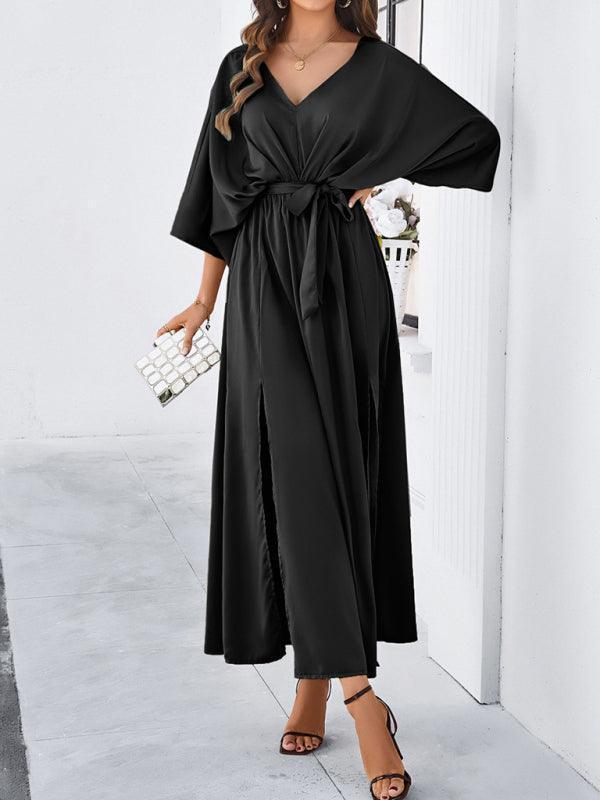 Valenzora | Elegantes Damen-V-Ausschnitt-Kleid in lockerer Passform