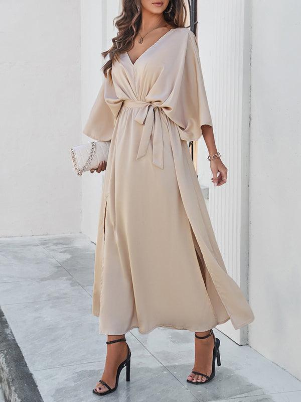 Valenzora | Elegantes Damen-V-Ausschnitt-Kleid in lockerer Passform