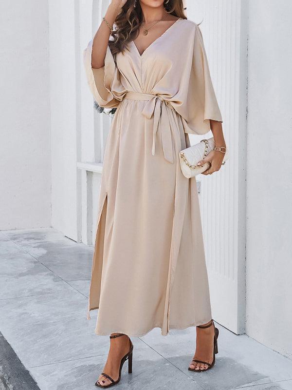 Valenzora | Elegantes Damen-V-Ausschnitt-Kleid in lockerer Passform