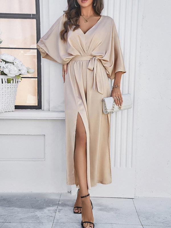 Valenzora | Elegantes Damen-V-Ausschnitt-Kleid in lockerer Passform