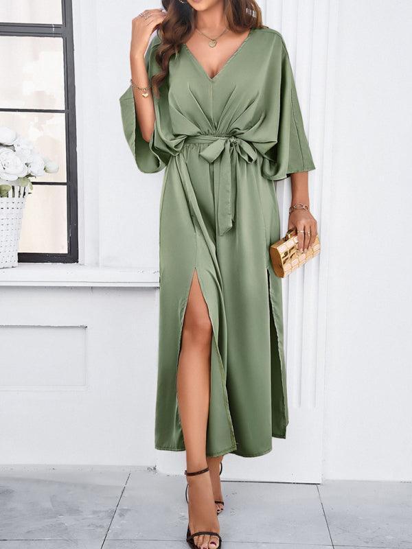 Valenzora | Elegantes Damen-V-Ausschnitt-Kleid in lockerer Passform