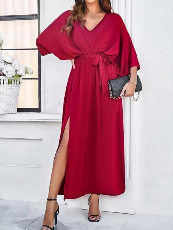 Valenzora | Elegantes Damen-V-Ausschnitt-Kleid in lockerer Passform