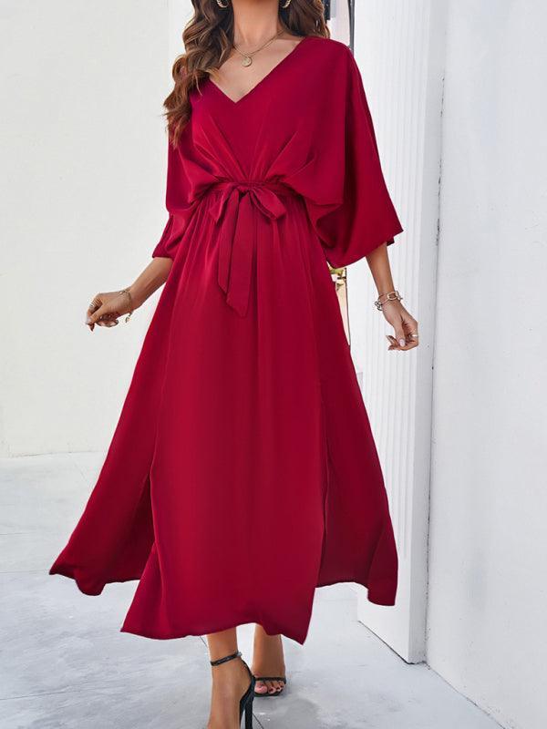 Valenzora | Elegantes Damen-V-Ausschnitt-Kleid in lockerer Passform