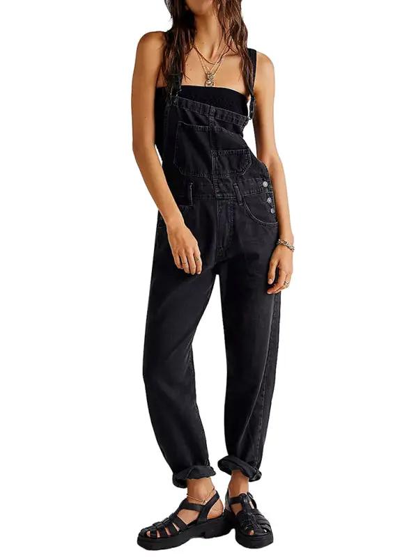Valenzora | Neuer Stil Overall, lässige, weite Jeans-Latzhose