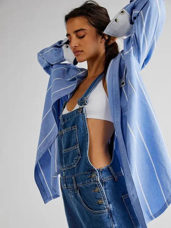 Valenzora | Neuer Stil Overall, lässige, weite Jeans-Latzhose