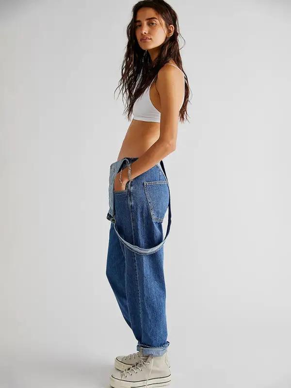 Valenzora | Neuer Stil Overall, lässige, weite Jeans-Latzhose