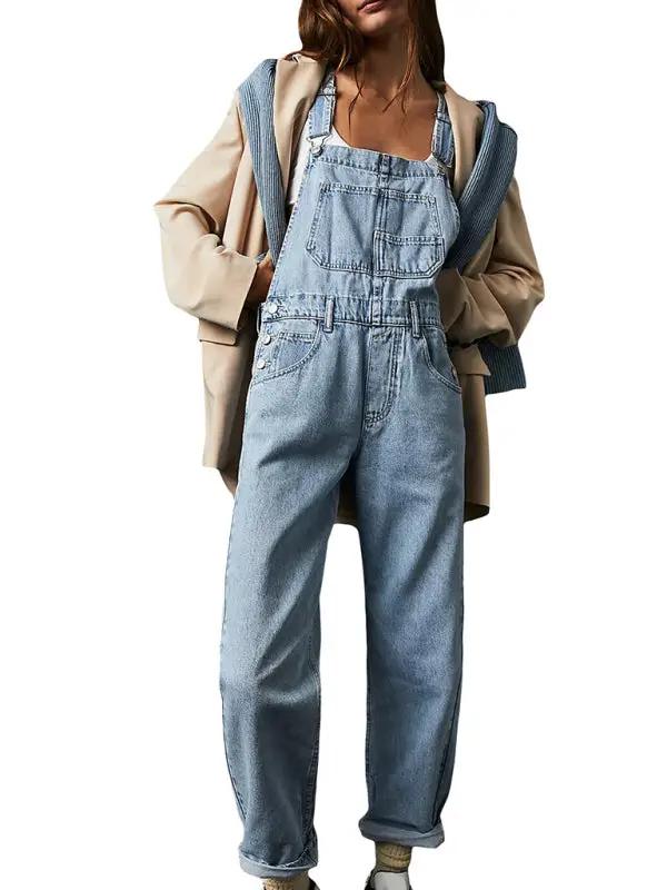 Valenzora | Neuer Stil Overall, lässige, weite Jeans-Latzhose