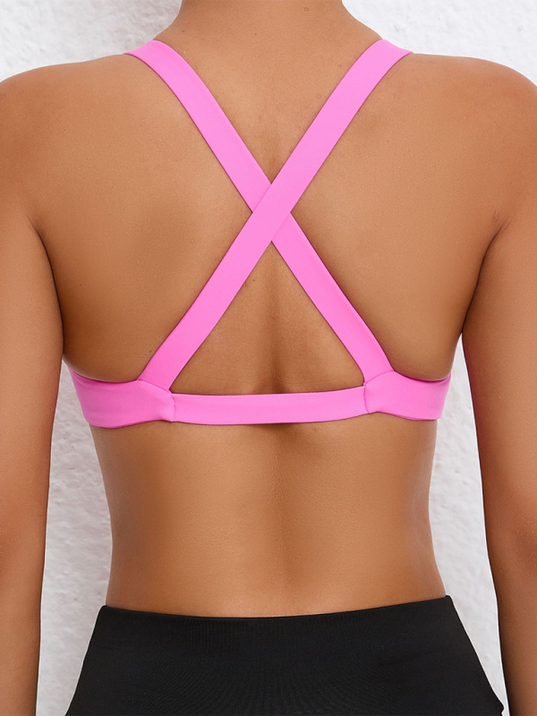 Valenzora | Close-fitting, quick-drying sports yoga bra for outdoor running, cross-back fitness underwear